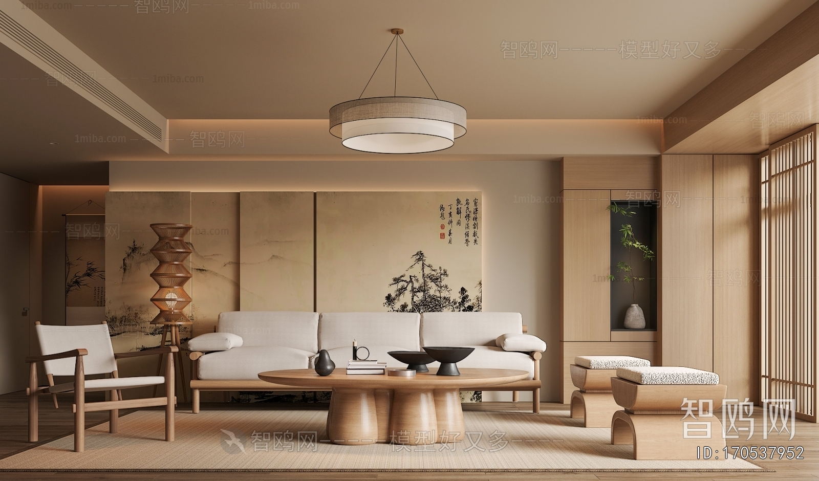 New Chinese Style A Living Room