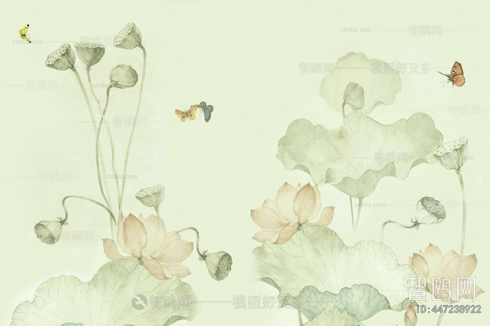 新中式花鸟壁纸壁画