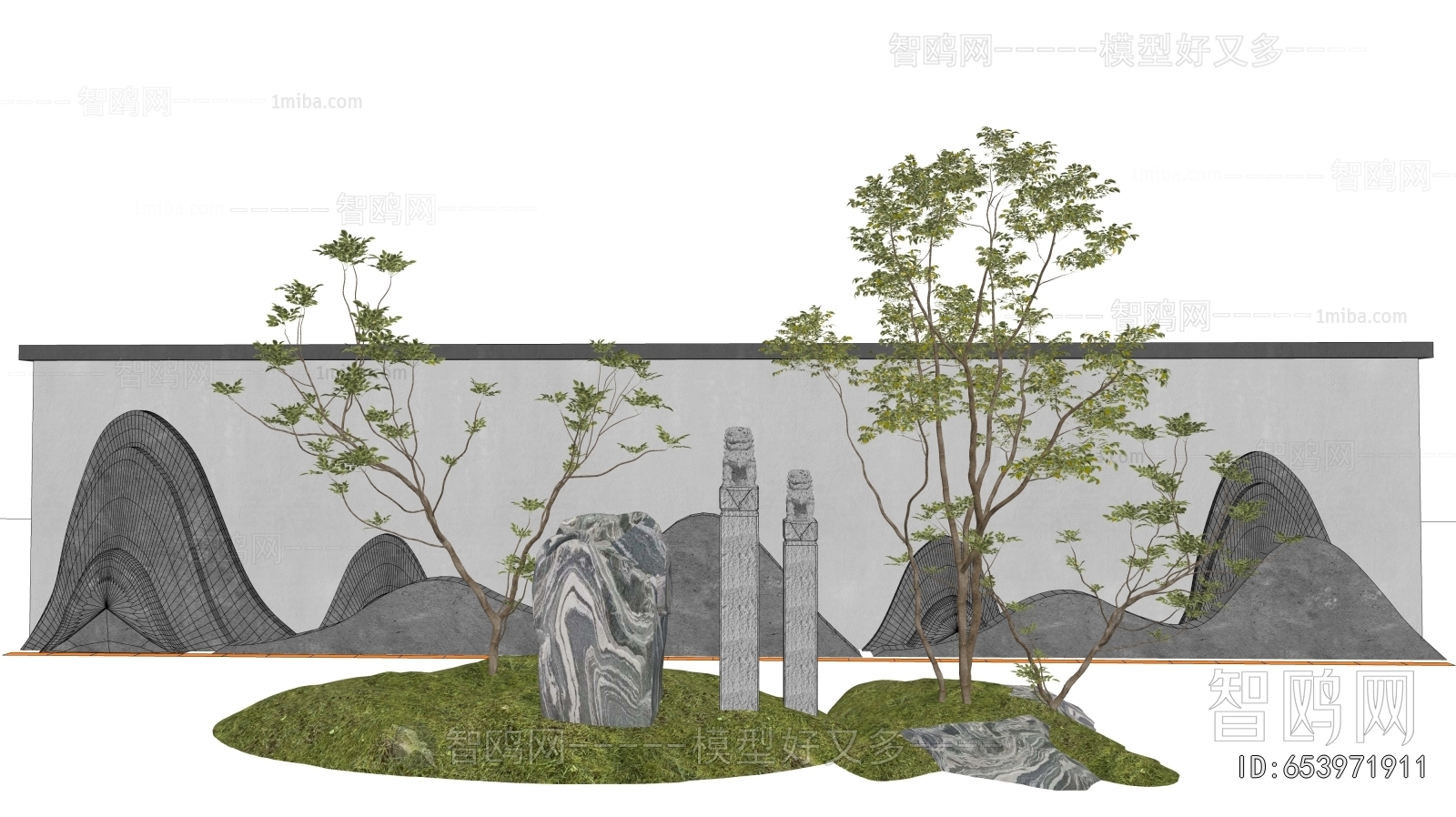 New Chinese Style Rockery Waterscape