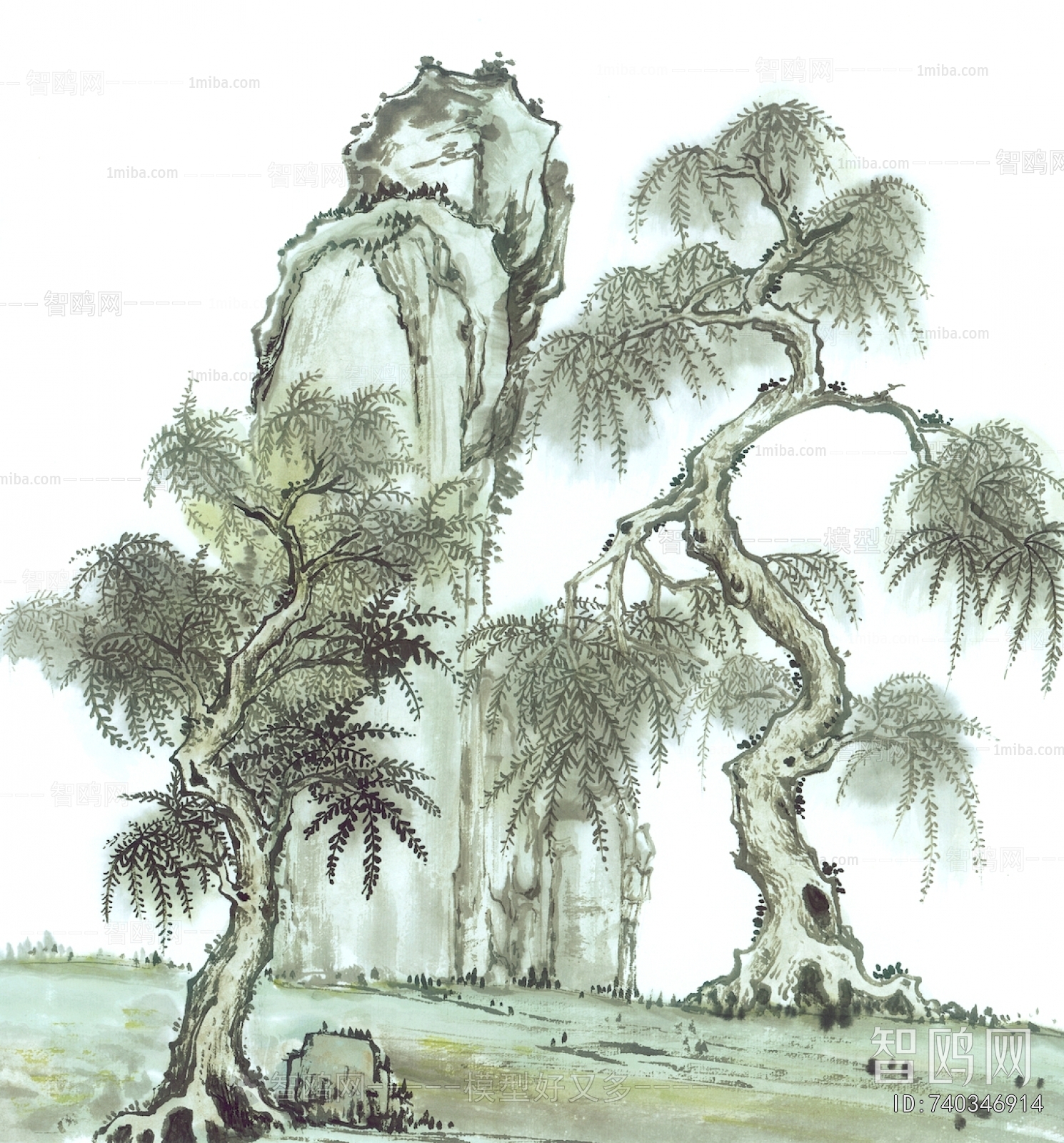 新中式植物装饰画