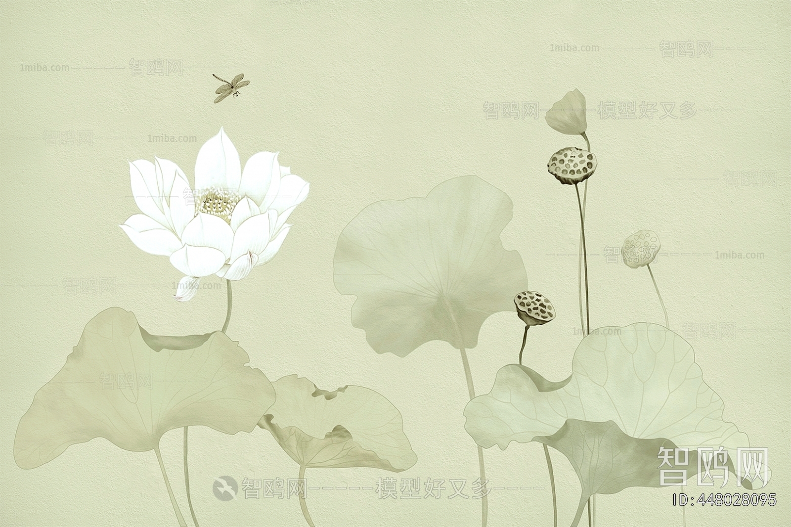 新中式花鸟壁纸壁画