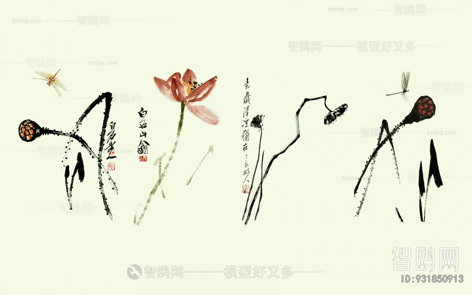 新中式花鸟壁纸壁画