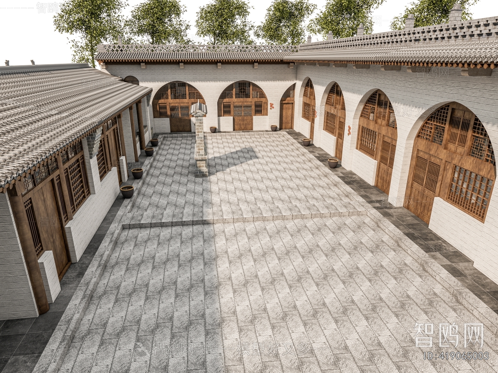 New Chinese Style Appearance Of Commercial Building