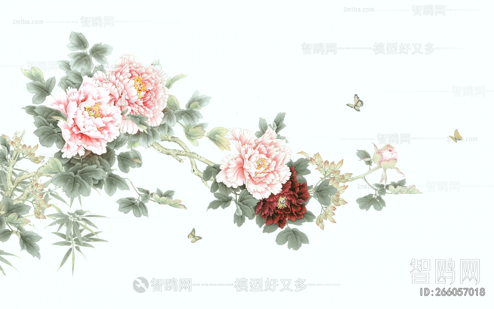 新中式花鸟壁纸壁画