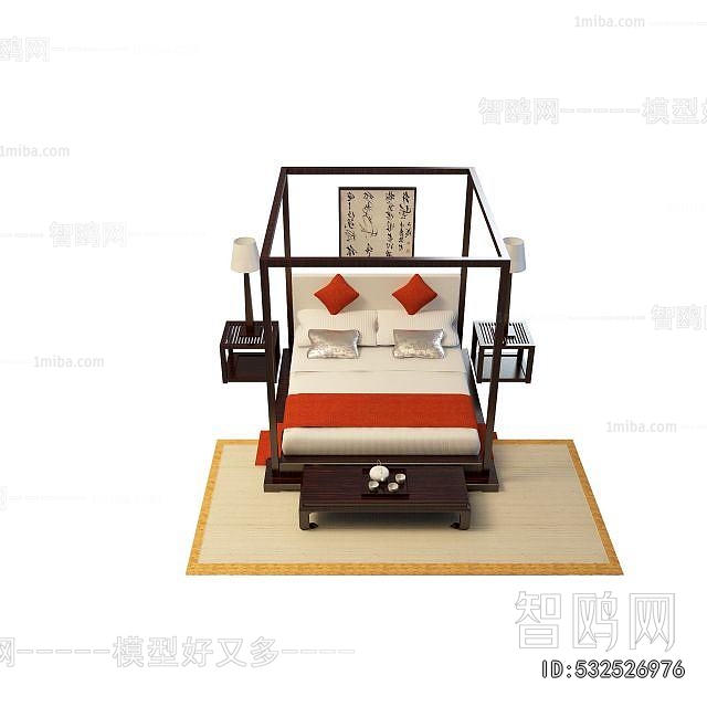 New Chinese Style Double Bed