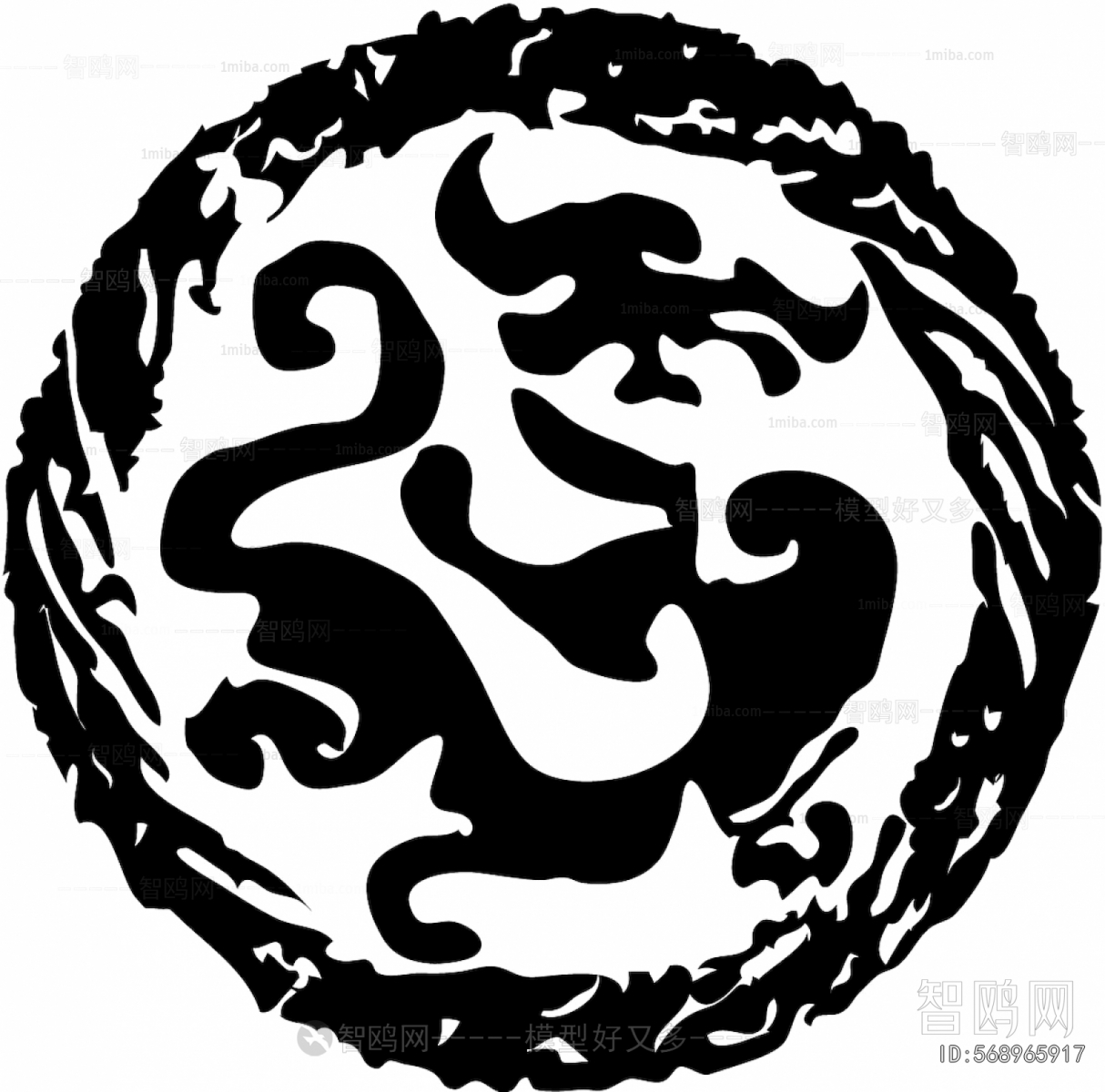 中式古典花纹凹凸黑白