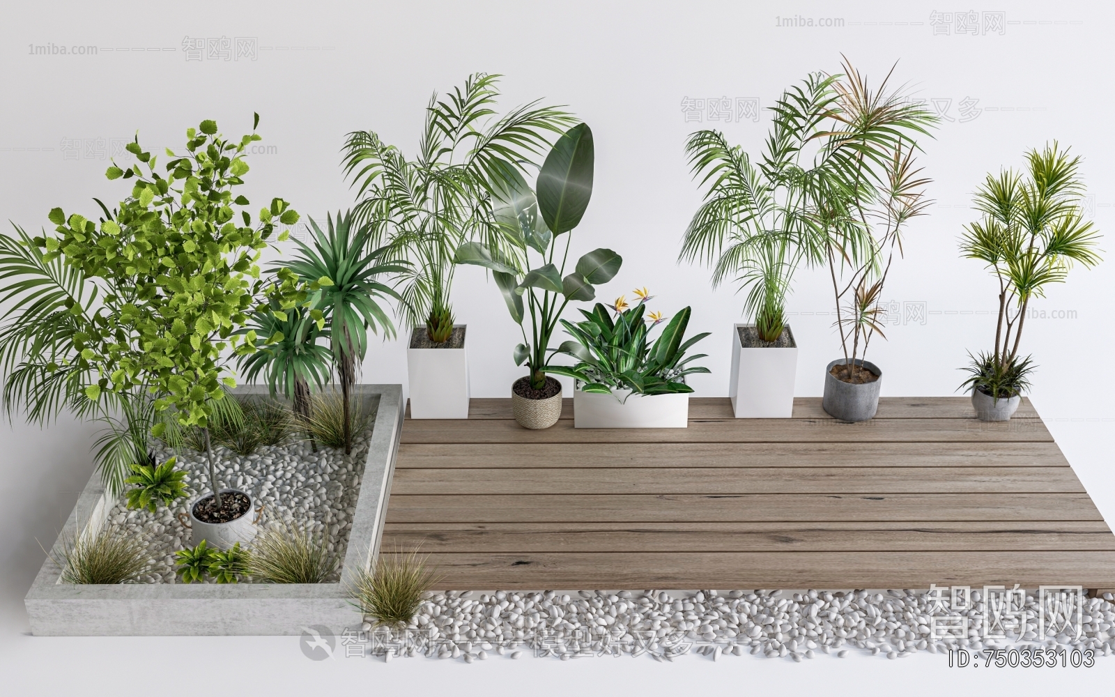Modern Ground Green Plant Potted Plants