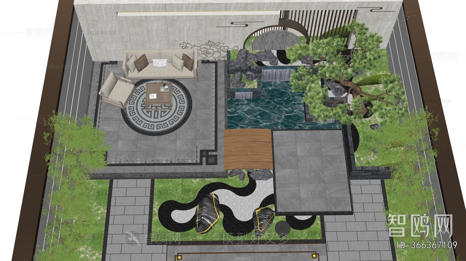 New Chinese Style Courtyard/landscape