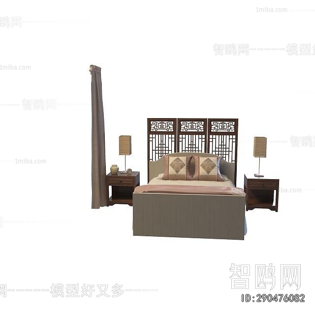 New Chinese Style Double Bed