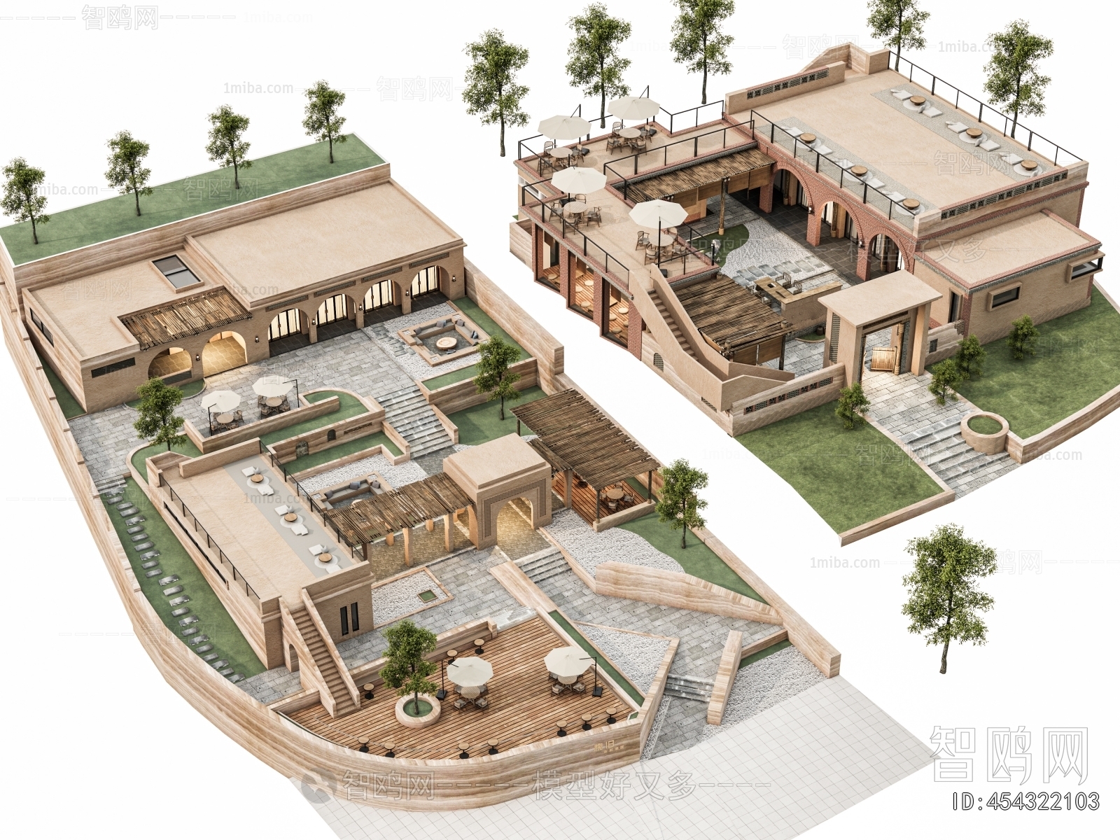 New Chinese Style Architectural Bird's-eye View Planning