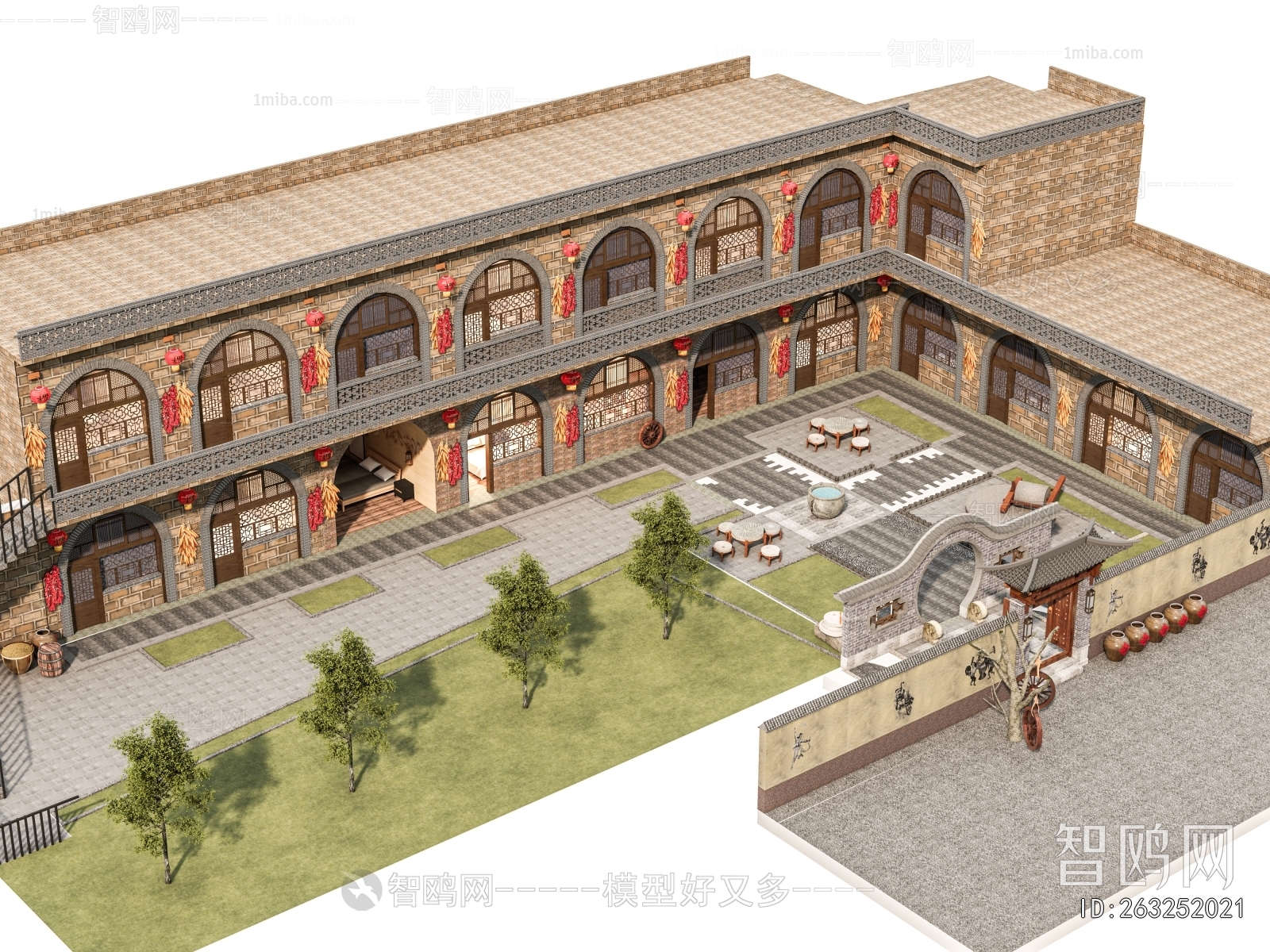 New Chinese Style Appearance Of Commercial Building