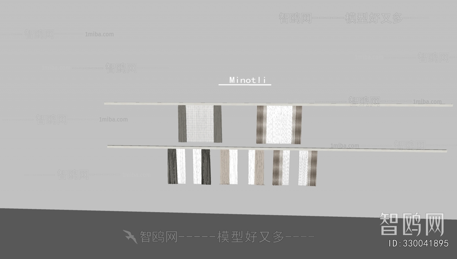 现代布艺窗帘组合