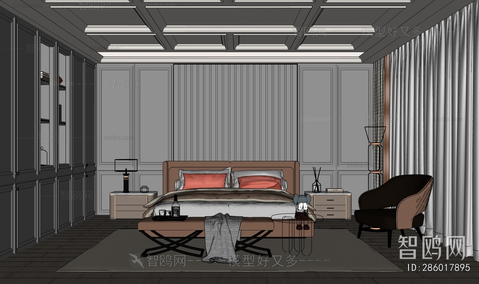 Simple European Style Bedroom