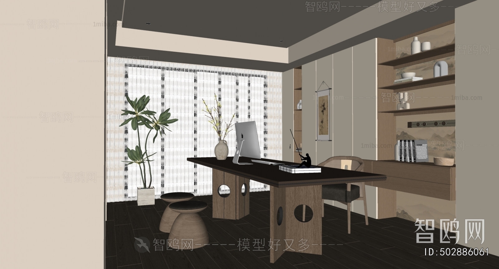 New Chinese Style Study Space