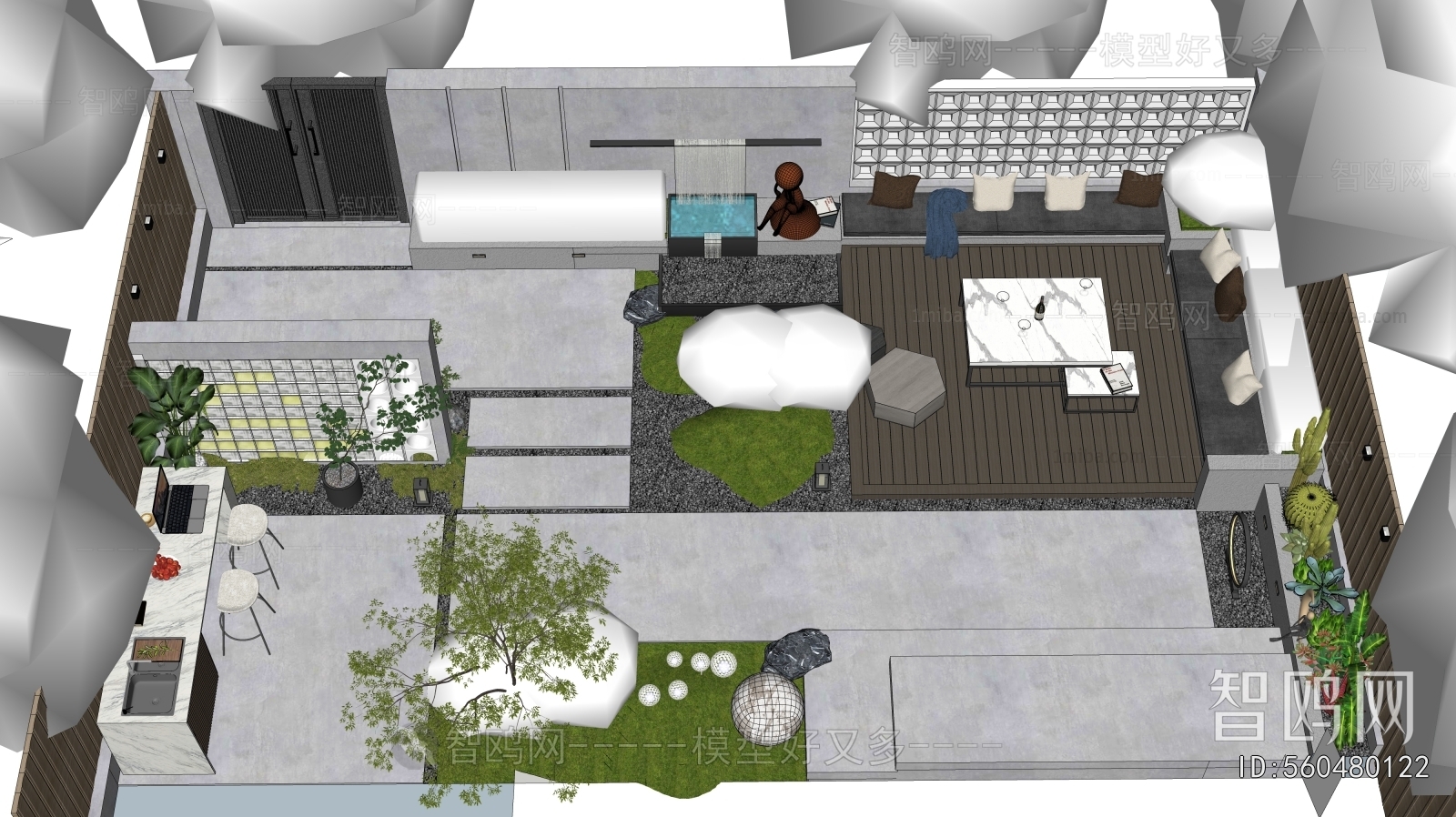 Modern Courtyard/landscape