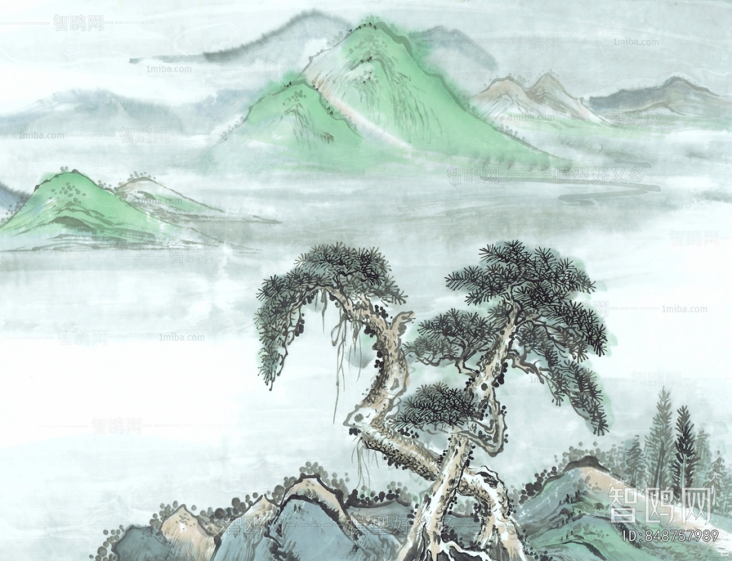 新中式植物装饰画