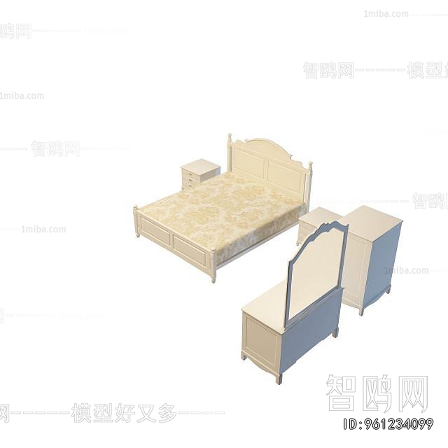 Simple European Style Double Bed