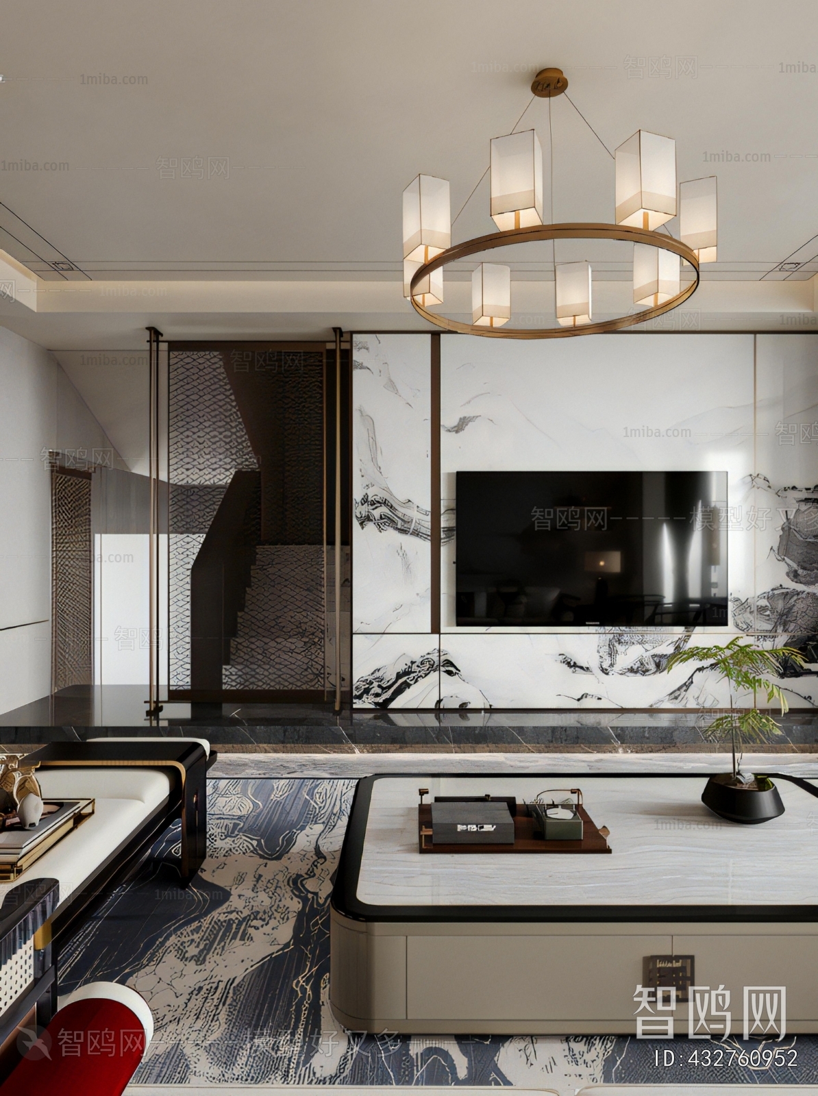 New Chinese Style A Living Room