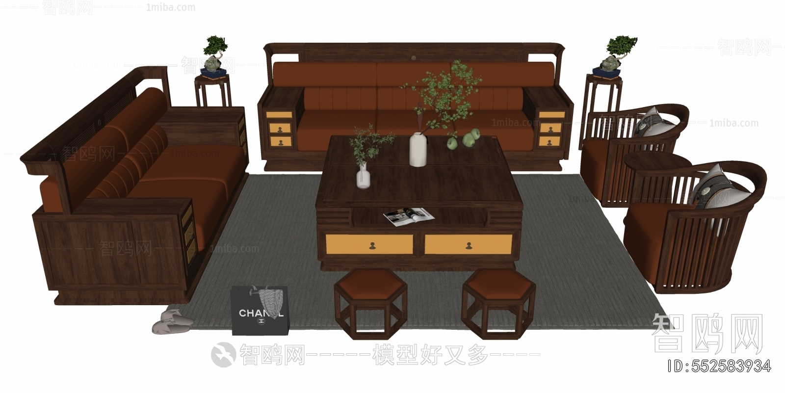 New Chinese Style Sofa Combination