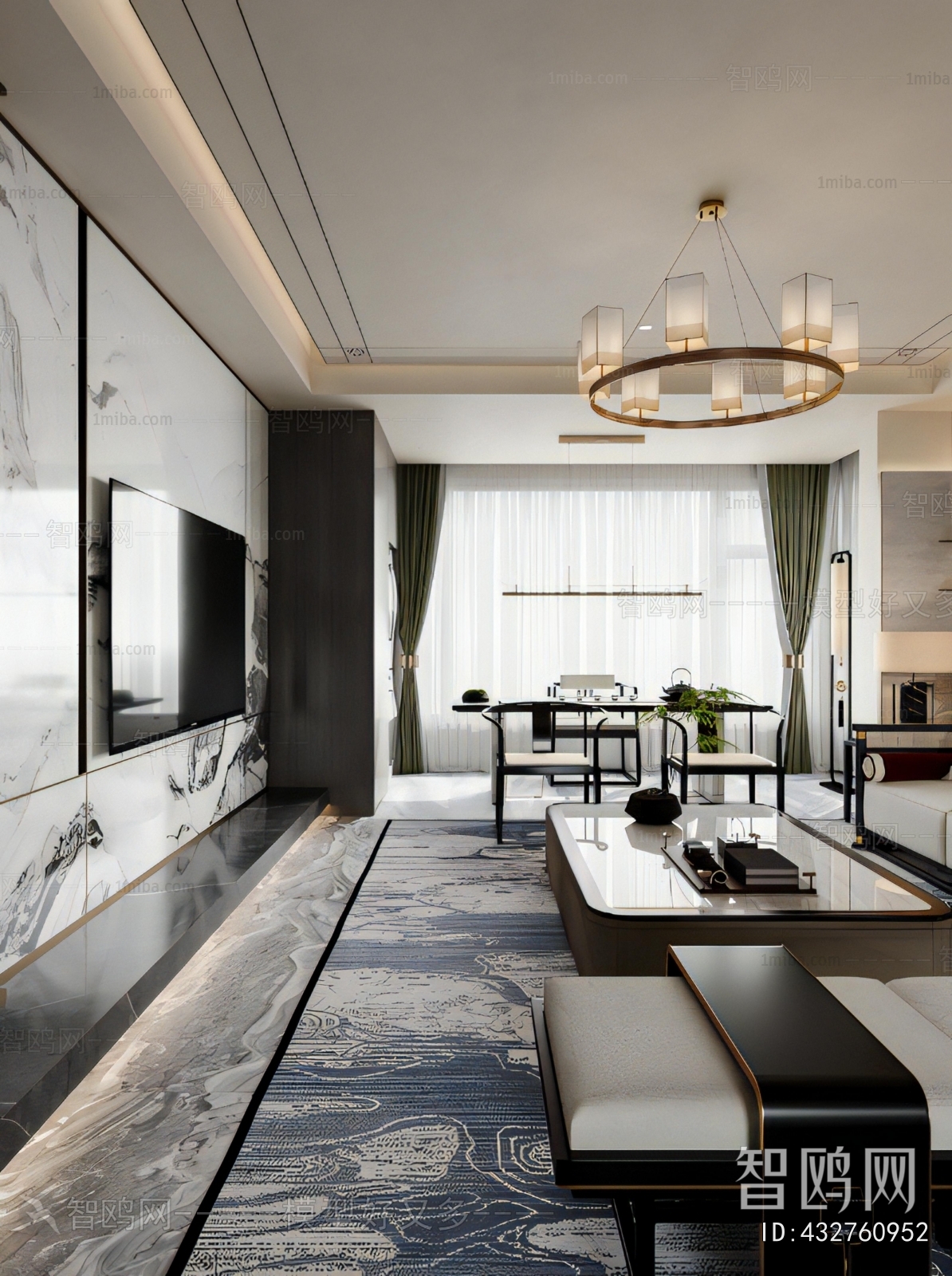 New Chinese Style A Living Room