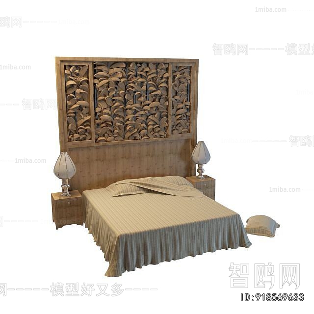 New Chinese Style Double Bed