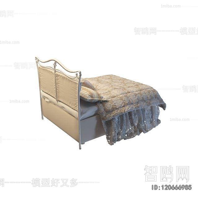 Simple European Style Double Bed