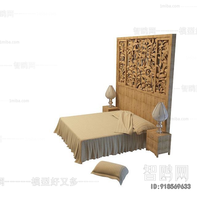 New Chinese Style Double Bed