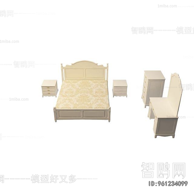 Simple European Style Double Bed