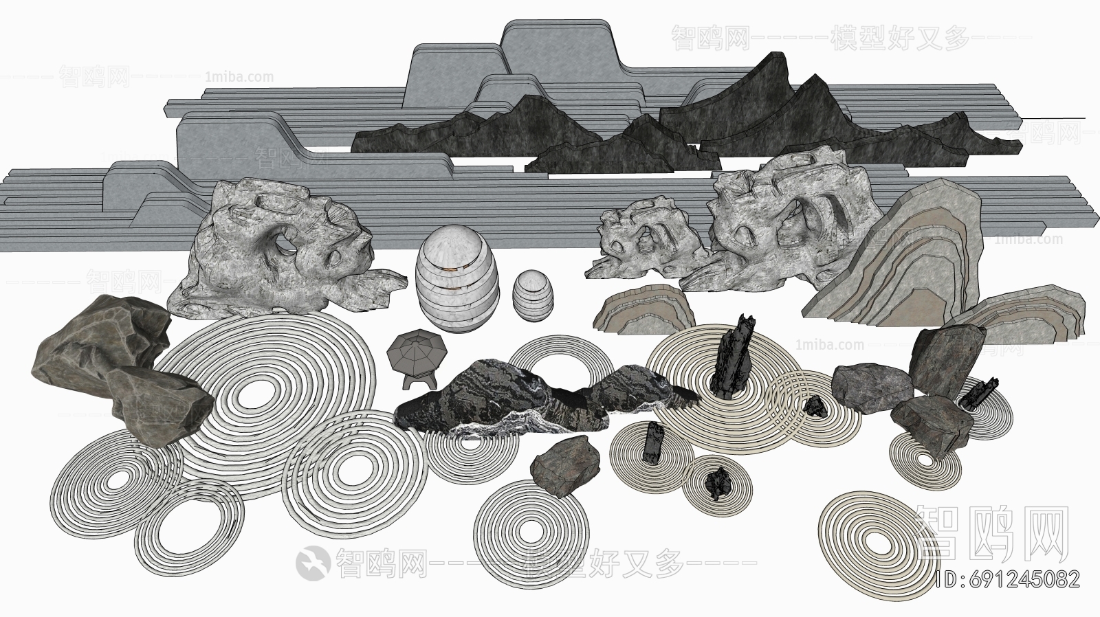 New Chinese Style Rockery Waterscape