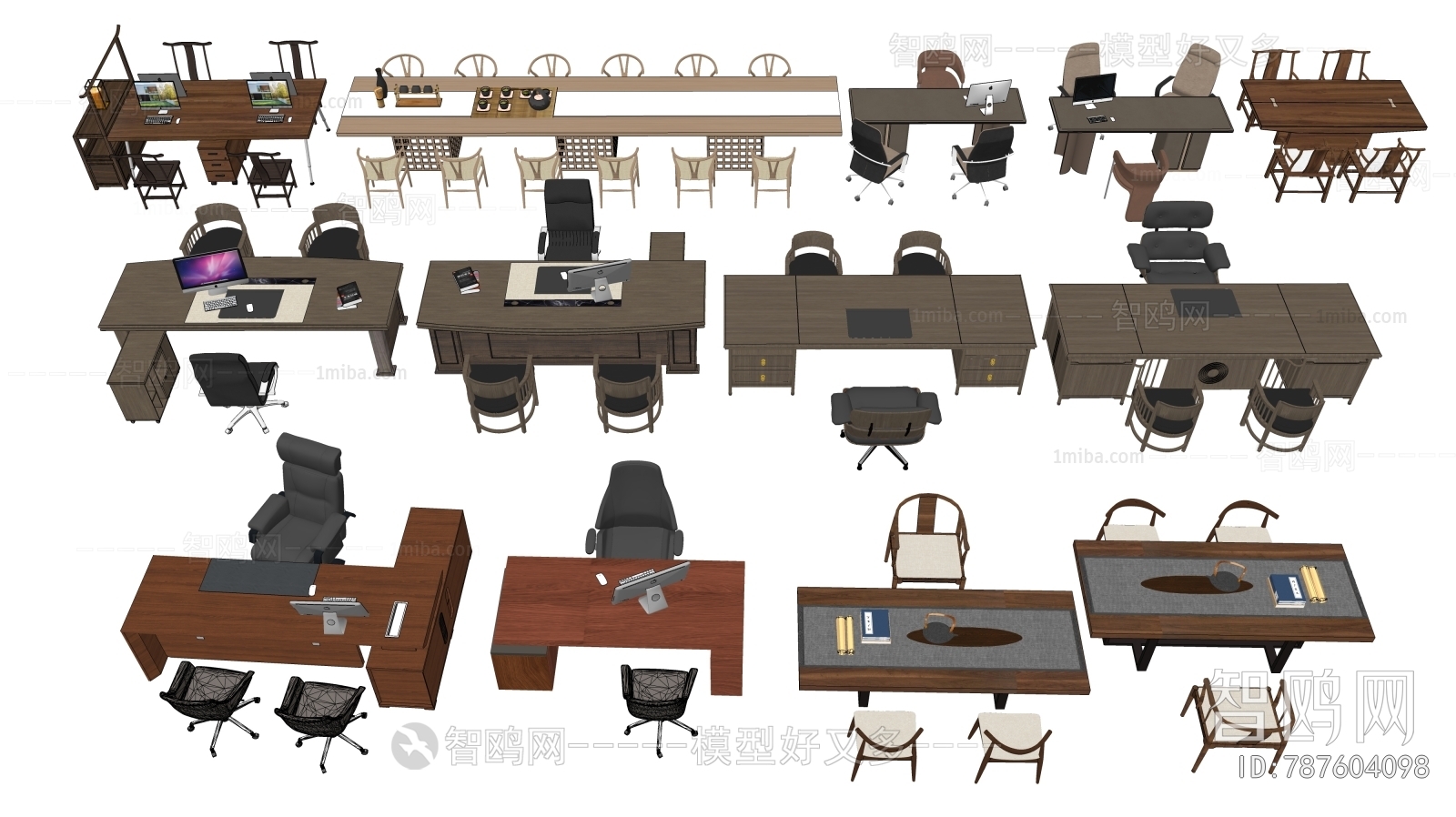 New Chinese Style Office Desk And Chair