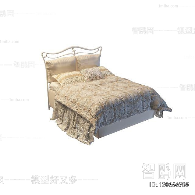 Simple European Style Double Bed