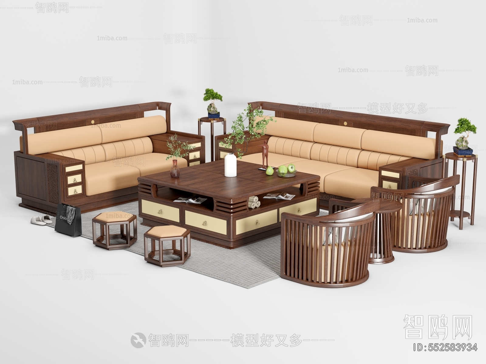 New Chinese Style Sofa Combination