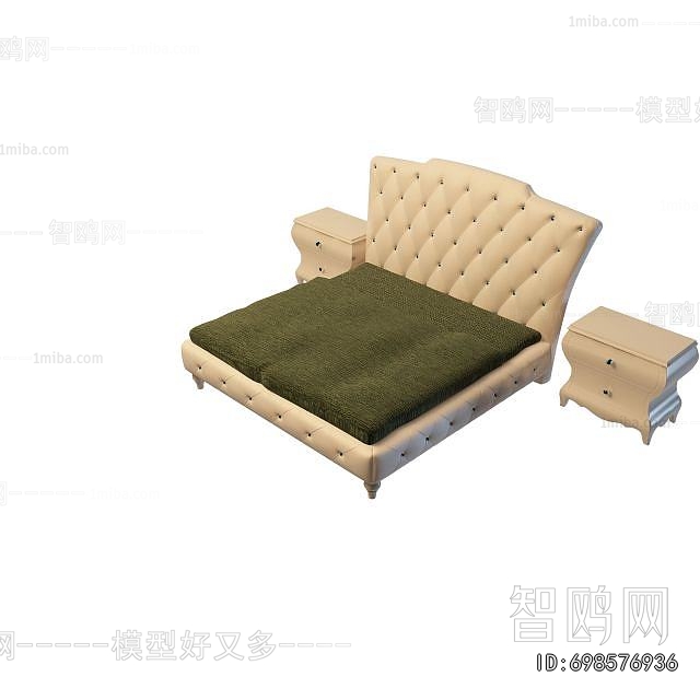 Simple European Style Double Bed