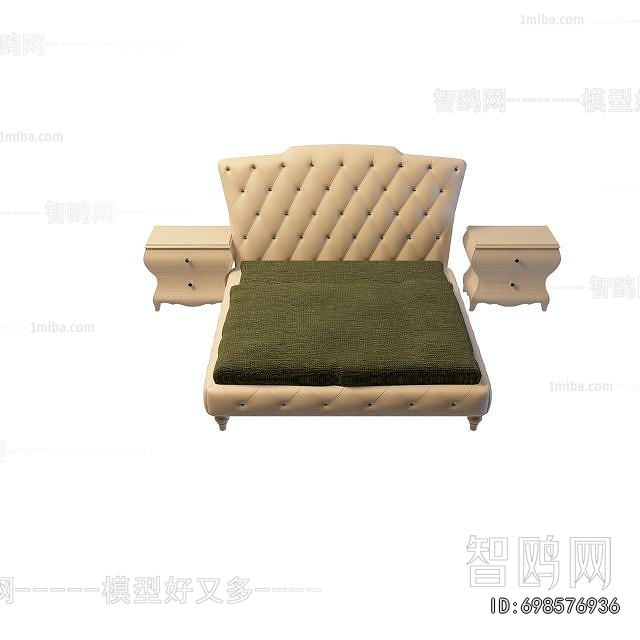 Simple European Style Double Bed