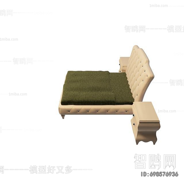 Simple European Style Double Bed