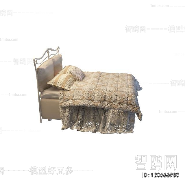 Simple European Style Double Bed