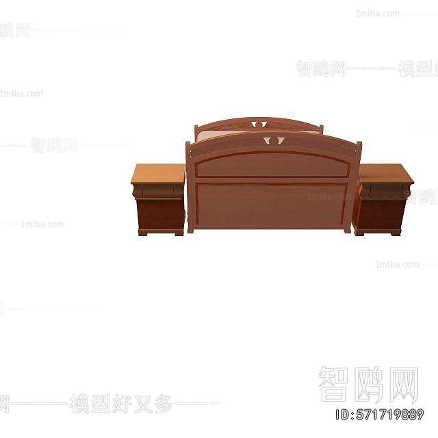 Simple European Style Double Bed