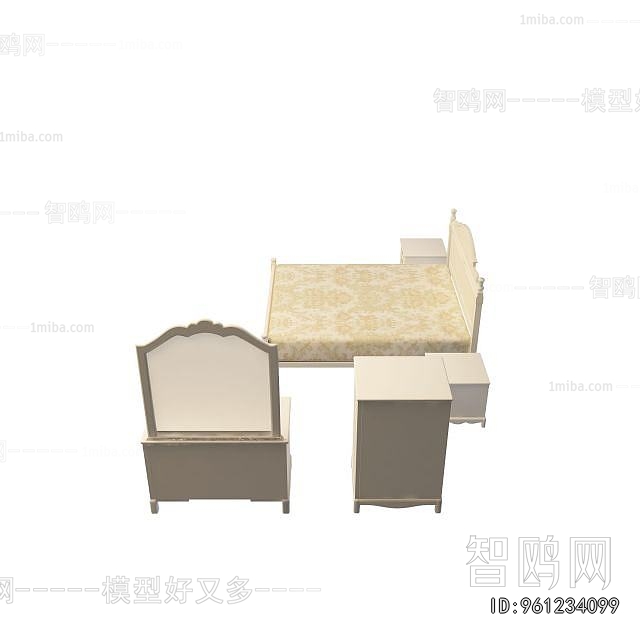Simple European Style Double Bed