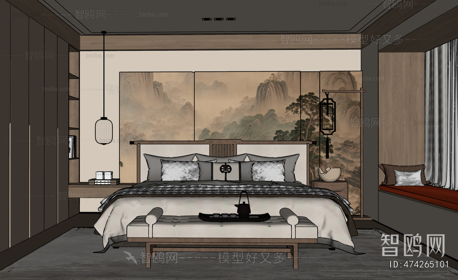 New Chinese Style Bedroom