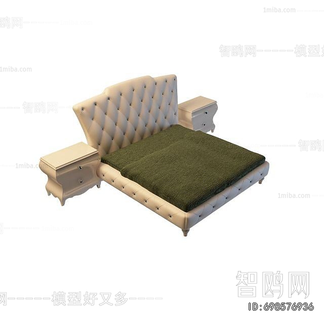 Simple European Style Double Bed