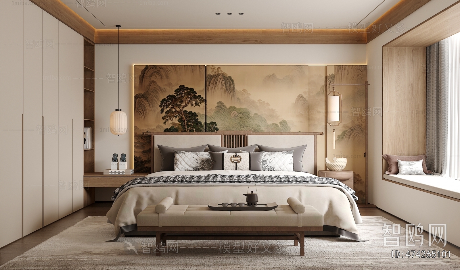 New Chinese Style Bedroom