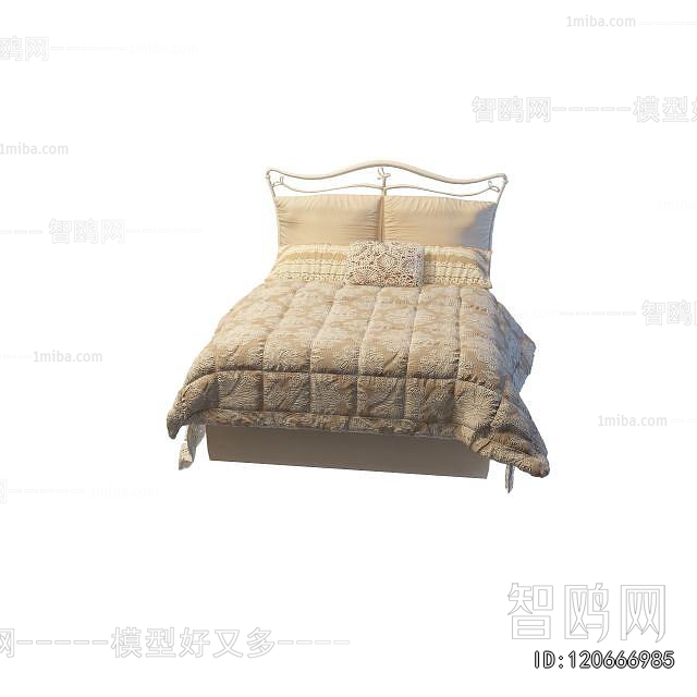 Simple European Style Double Bed