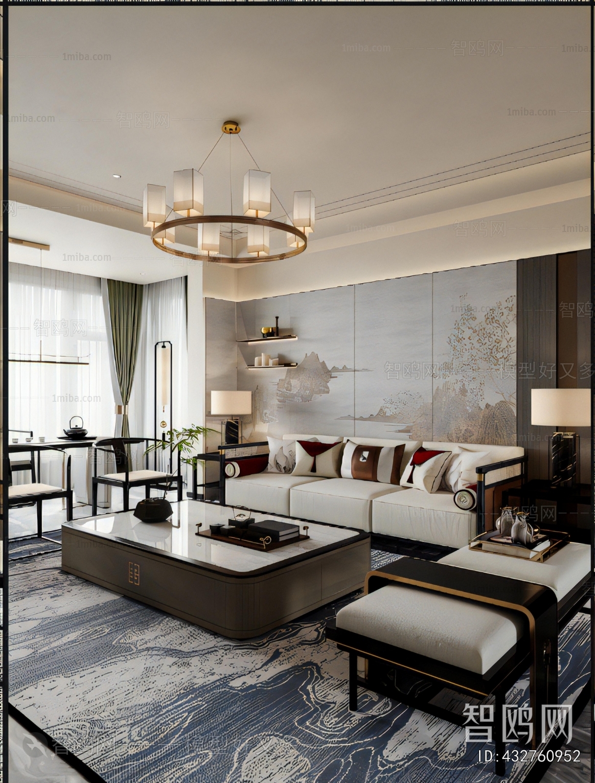 New Chinese Style A Living Room