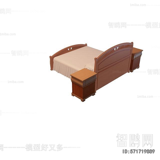 Simple European Style Double Bed