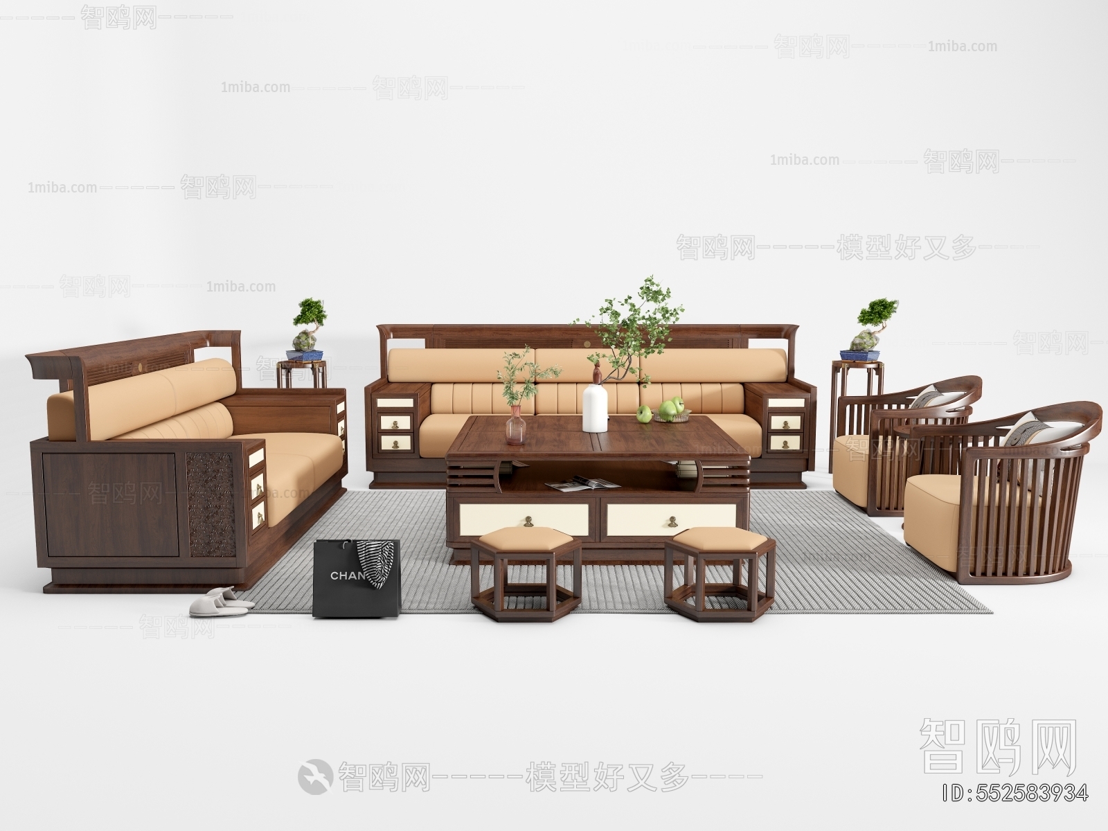 New Chinese Style Sofa Combination