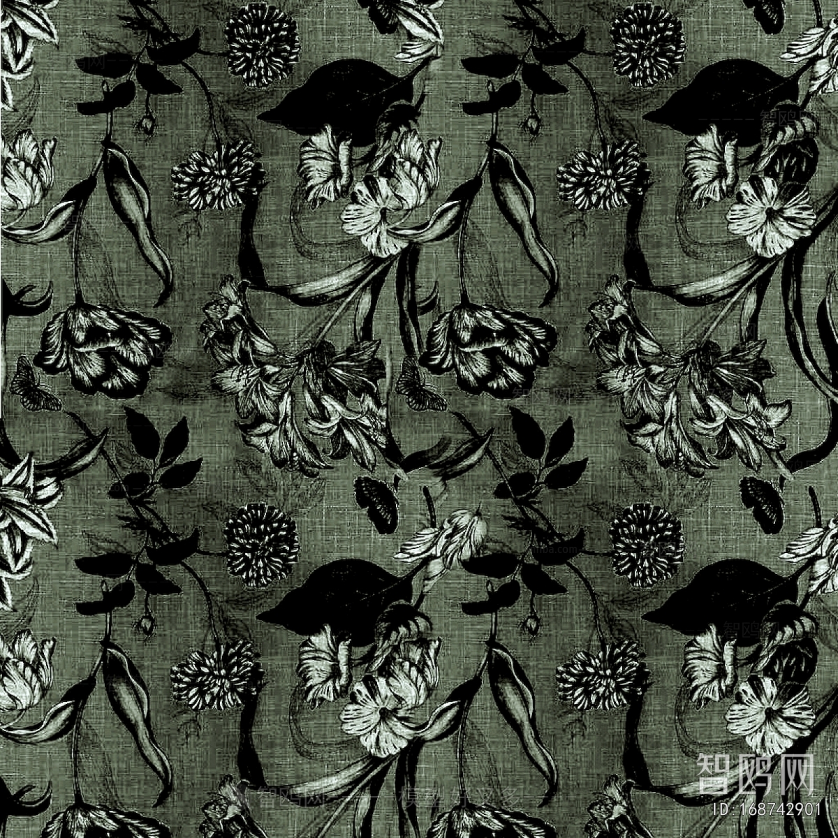 中式古典花纹凹凸黑白