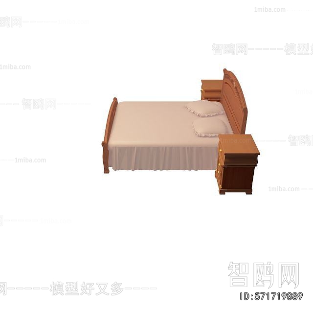 Simple European Style Double Bed
