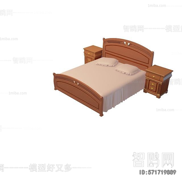 Simple European Style Double Bed