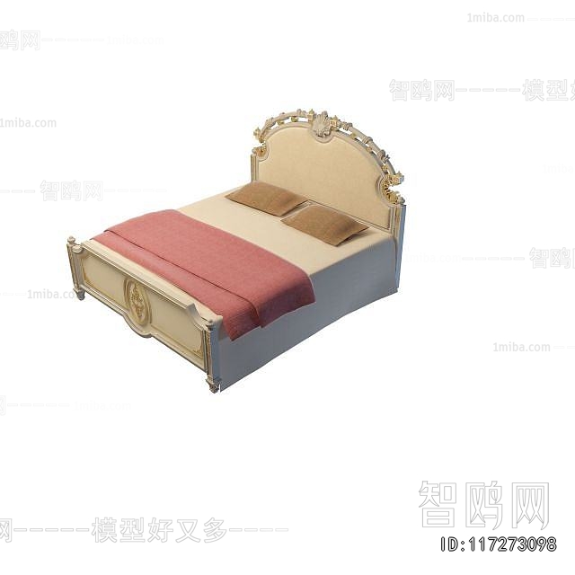 Simple European Style Double Bed