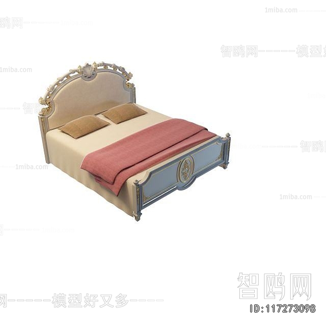 Simple European Style Double Bed